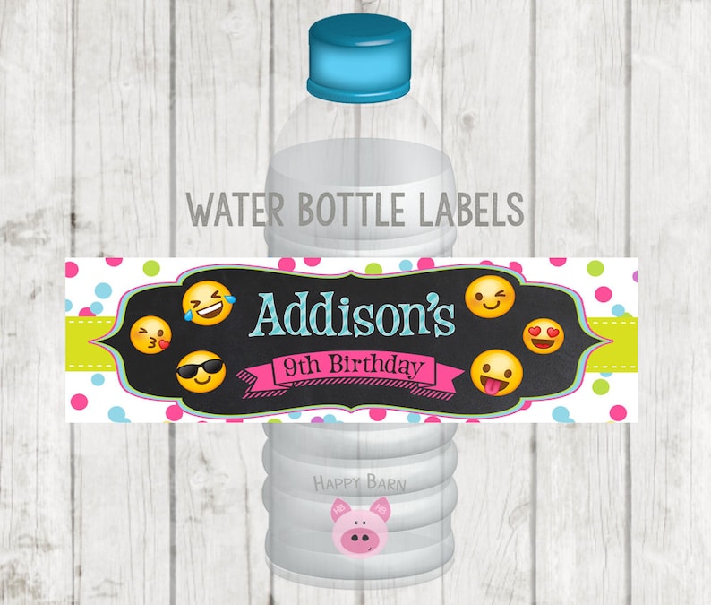 Printable Emoji Water Bottle Labels Printable Emoji Labels | Etsy