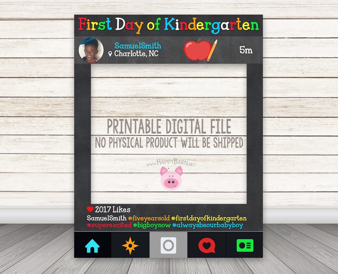Printable First Day of School Frame, First Day of Preschool Chalkboard