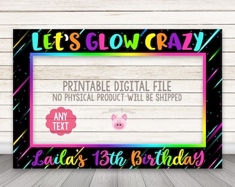 Neon Photo Booth Frame, Neon Glow Photobooth Frame, Glow Party, Neon Party, Neon Glow Party, Neon Glow Photo Frame - DIGITAL OR PRINTED