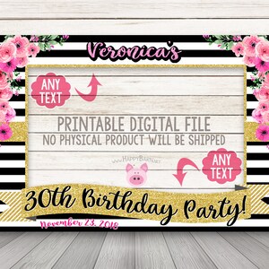 Floral Photo Booth Frame, Bridal Shower Photo Booth, Wedding Photo Booth Frame, Birthday Photo Booth Frame, Flower Photo Booth, Stripes Gold