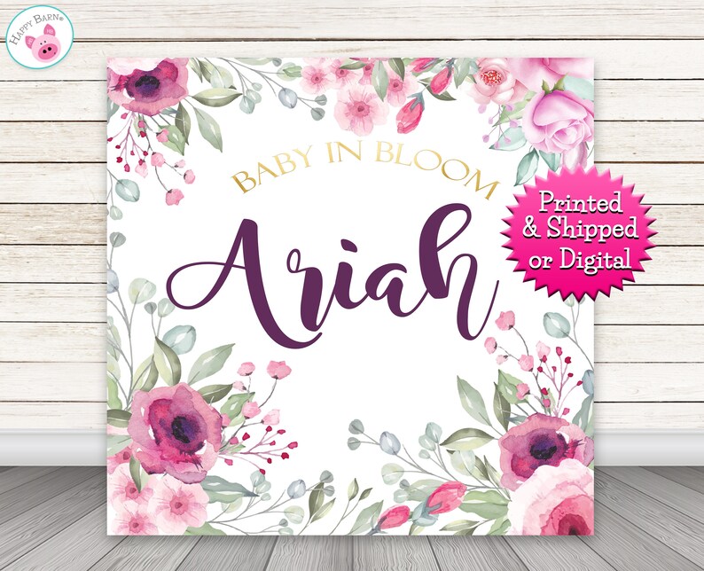 Floral Photo Backdrop Baby Shower Photo Booth Backdrop Etsy