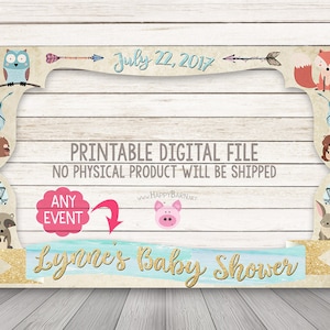 PRINTABLE Woodland Animals Photo Booth Frame, Wildling Photo Booth, Woodland Baby Shower Photo Booth Frame, Forest Animal Selfie Frame