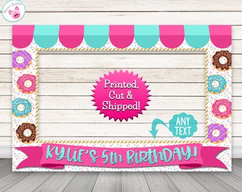 Donut Photo Booth Frame, Sprinkles Donut Birthday Party Photo Booth Prop Frame  - PRINTED & SHIPPED or DIGITAL