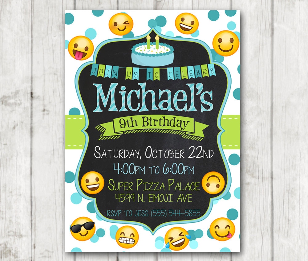 Printable Boy Emoji Birthday Party Invitation Emoji - Etsy