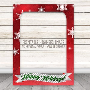 PRINTABLE Happy Holidays Photo Booth Frame, Christmas Photo Booth Frame ...