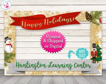 Christmas photo booth frame - Holiday Party Photo Booth Prop - Company Holiday Party Selfie Frame Sign