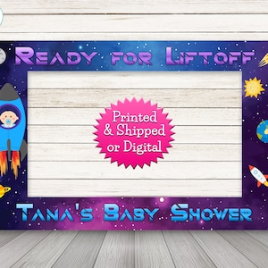 Galaxy Baby Shower photo booth frame, Space photo booth frame, Rocket Ship Photo Booth Frame, Space Photo Prop Frame, Ready for Liftoff