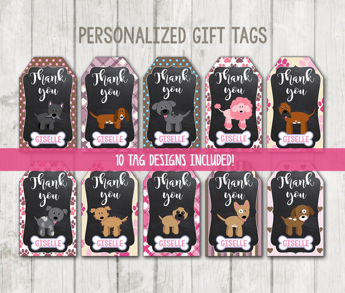 Printable Puppy Thank You Tags Puppy Tags Dog Gift Tags - Etsy