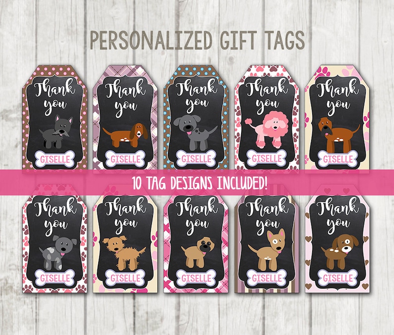 Printable Puppy Thank You Tags Puppy Tags Dog Gift Tags Etsy