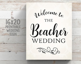 Printable Wedding Sign, Wedding Welcome Sign, Custom Wedding Sign, Custom Welcome to our wedding sign, Personalized Printable Sign, Vintage