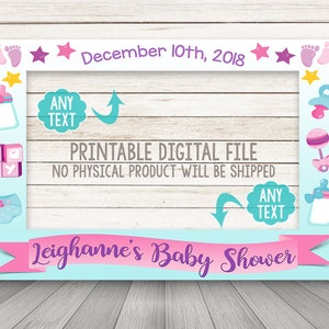 Baby Shower Photo Booth Frame, Girl Baby Shower Photo Booth Prop, Gender Reveal Party