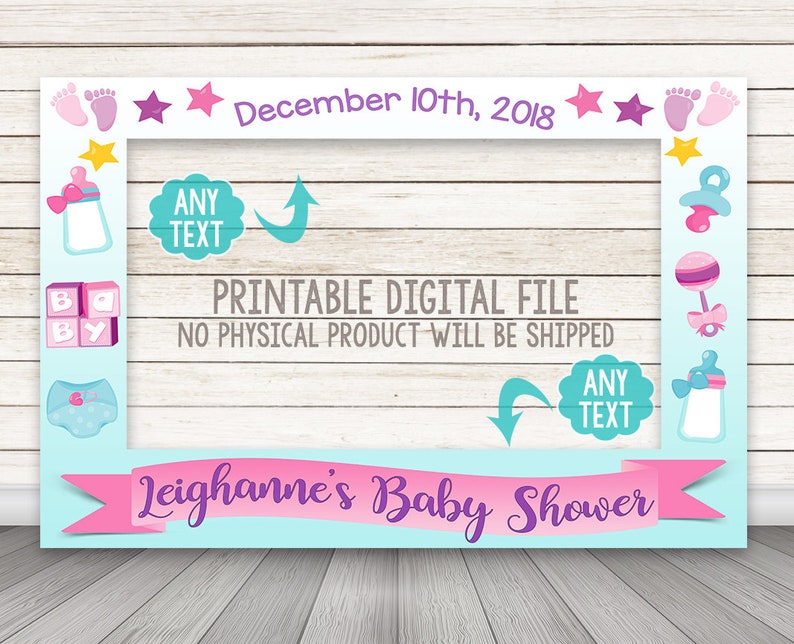 Baby Shower Photo Booth Frame Girl Image 0