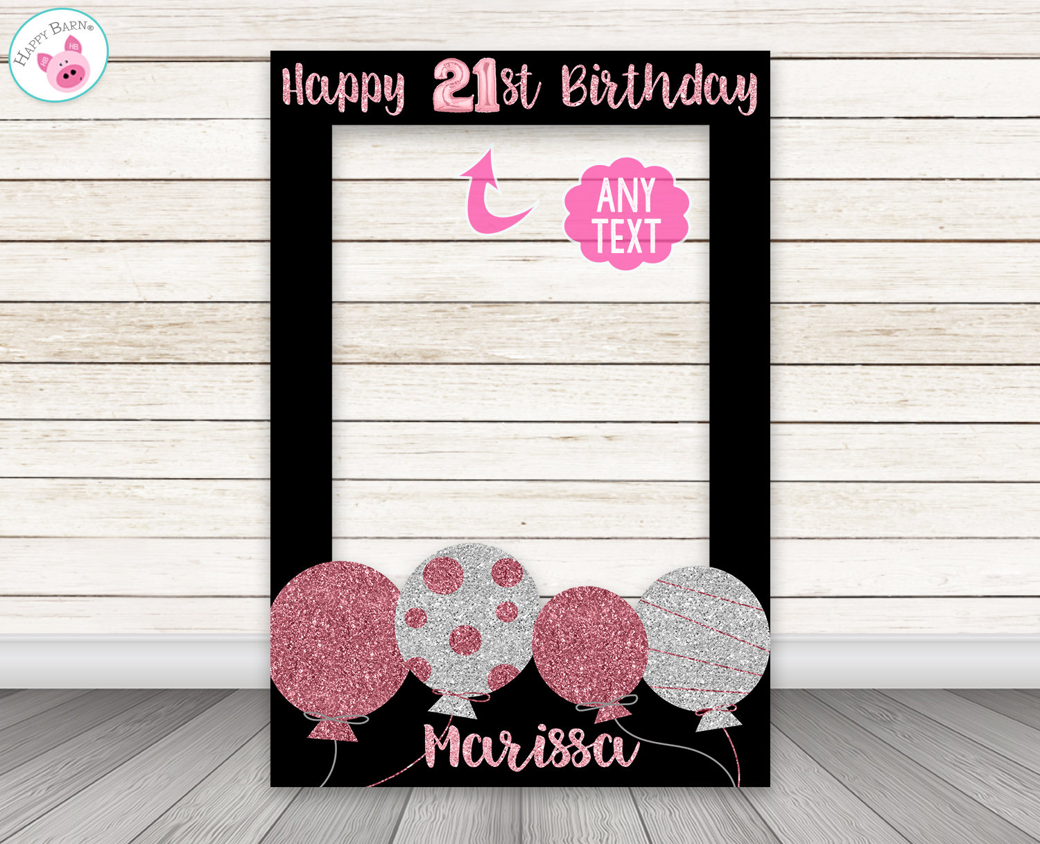 Balloon Photo Booth Frame Black and Rose Gold Selfie Frame Etsy