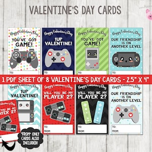 Printable Video Game Valentine's Cards, Video Game Valentines Cards, School Valentines, Gamer Valentines Cards, Printable Valentine's Day image 1