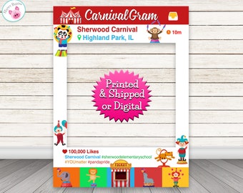 Circus Photo booth Frame, Carnival Party PhotoBooth Frame, Circus Carnival  Selfie Frame Sign