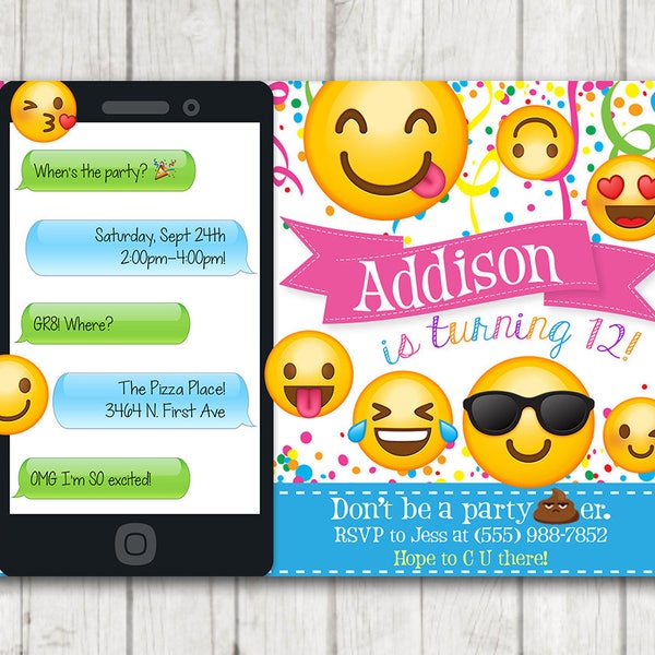 Emoji Invitation - Etsy