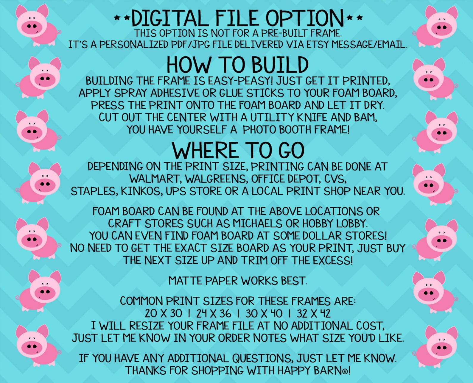 Nautical Photo Booth Frame PRINTED & SHIPPED or DIGITAL Etsy