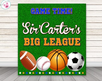 PRINTABLE Sports Backdrop, Football Basketball Soccer Baseball Photo Booth Backdrop, All Star Background