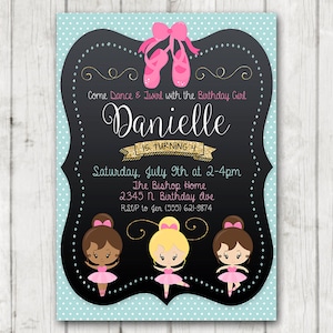 Ballerina  Invitation, Ballet Printable Invitation, Dance & Twirl with the Birthday Girl