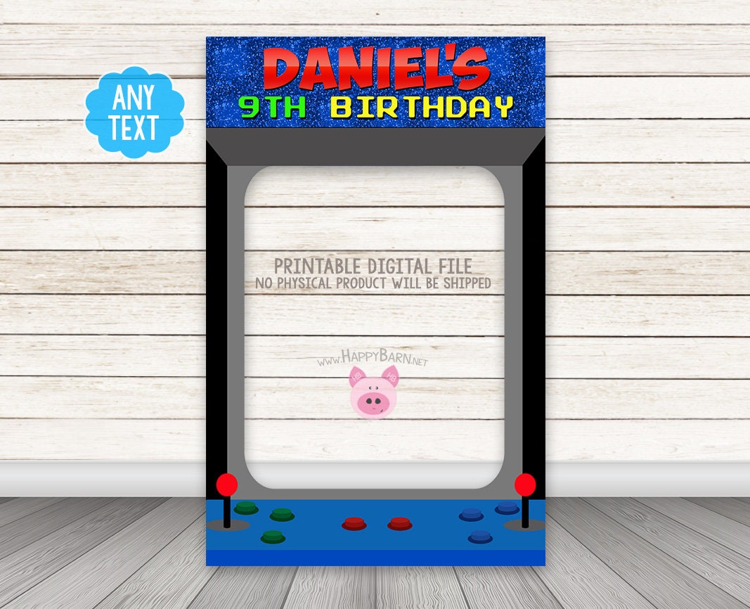PRINTABLE Arcade Photo Booth Frame, Video Game Photo Booth Frame ...