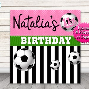 Customizable Soccer Birthday Backdrop: Photo Booth Background (Digital or Printed)