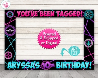 Laser Tag Photo Booth Frame, Laser Tag Party Photobooth Frame, Neon Laser Tag Frame, Glow Party, Laser Tag Birthday Party