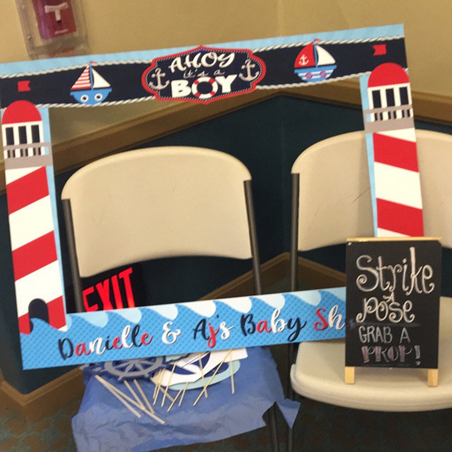 Nautical Photo Booth Frame PRINTED & SHIPPED or DIGITAL Etsy