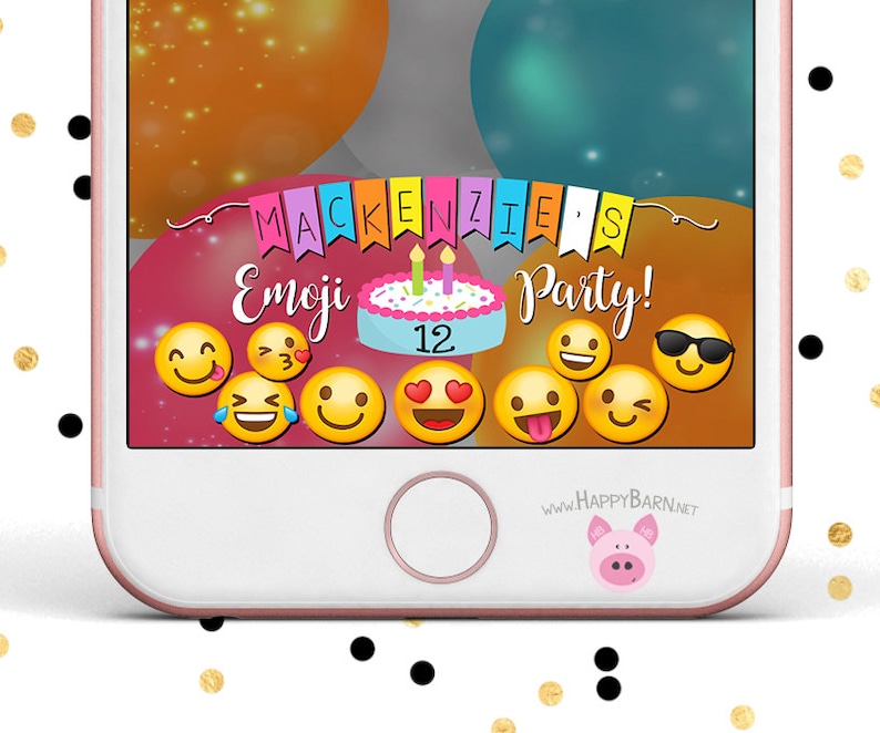 Emoji Snapchat GeoFilter Emoji Snapchat Filter Emoji Party Etsy