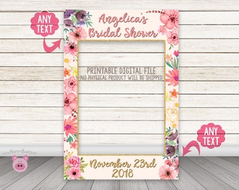 Floral Photo Booth Frame, Bridal Photo Booth Frame, Wedding Photo Booth Frame, Birthday Photo Booth Frame, Flower Photo Prop, Shower Photo