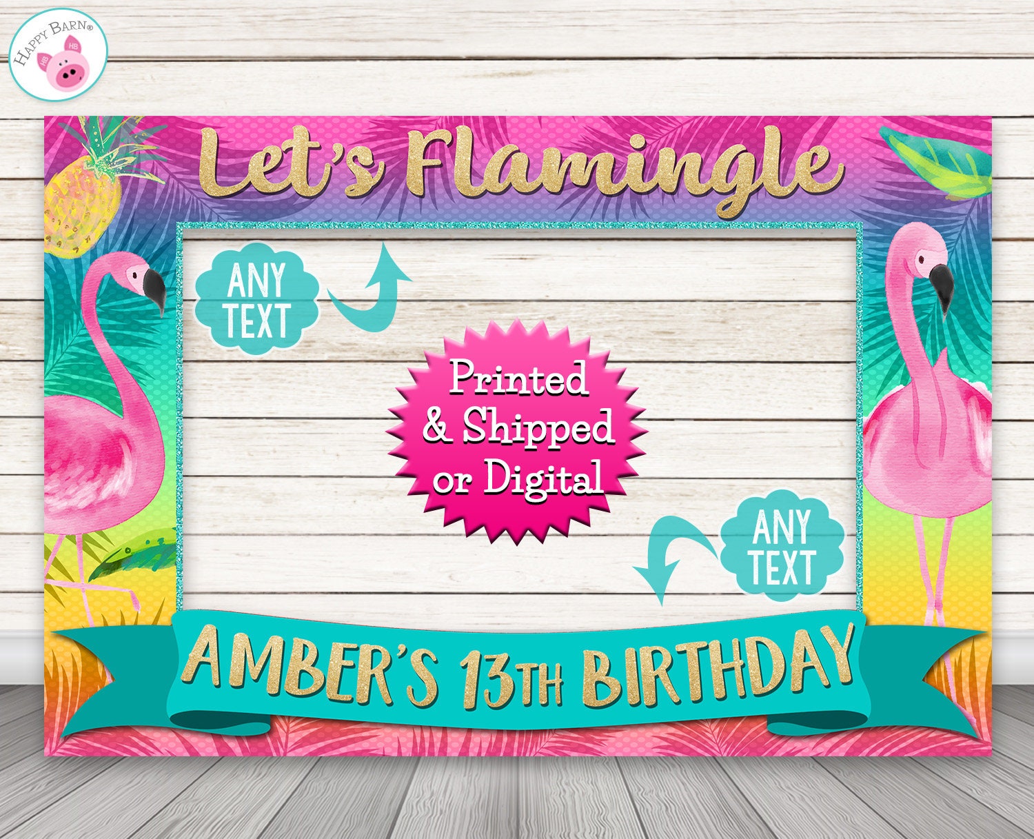 Flamingo Photo Booth Frame Lets Flamingle Photo Booth Frame Picture Prop Pineapple Summer Tropical PhotoBooth Frame