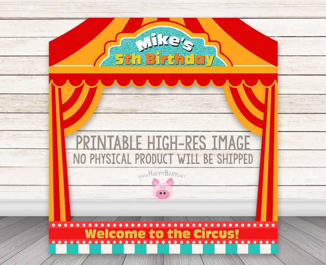 Circus Photo Booth Frame, Printable Carnival Photo Booth Frame, Circus ...