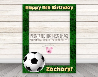 PRINTABLE Soccer Photobooth Frame, Football Photo Booth Frame, Sports Birthday Photo Booth Frame, Boy, Football Field, Soccer Ball, Props
