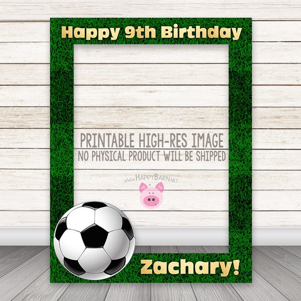 PRINTABLE Soccer Photobooth Frame, Football Photo Booth Frame, Sports Birthday Photo Booth Frame, Boy, Football Field, Soccer Ball, Props