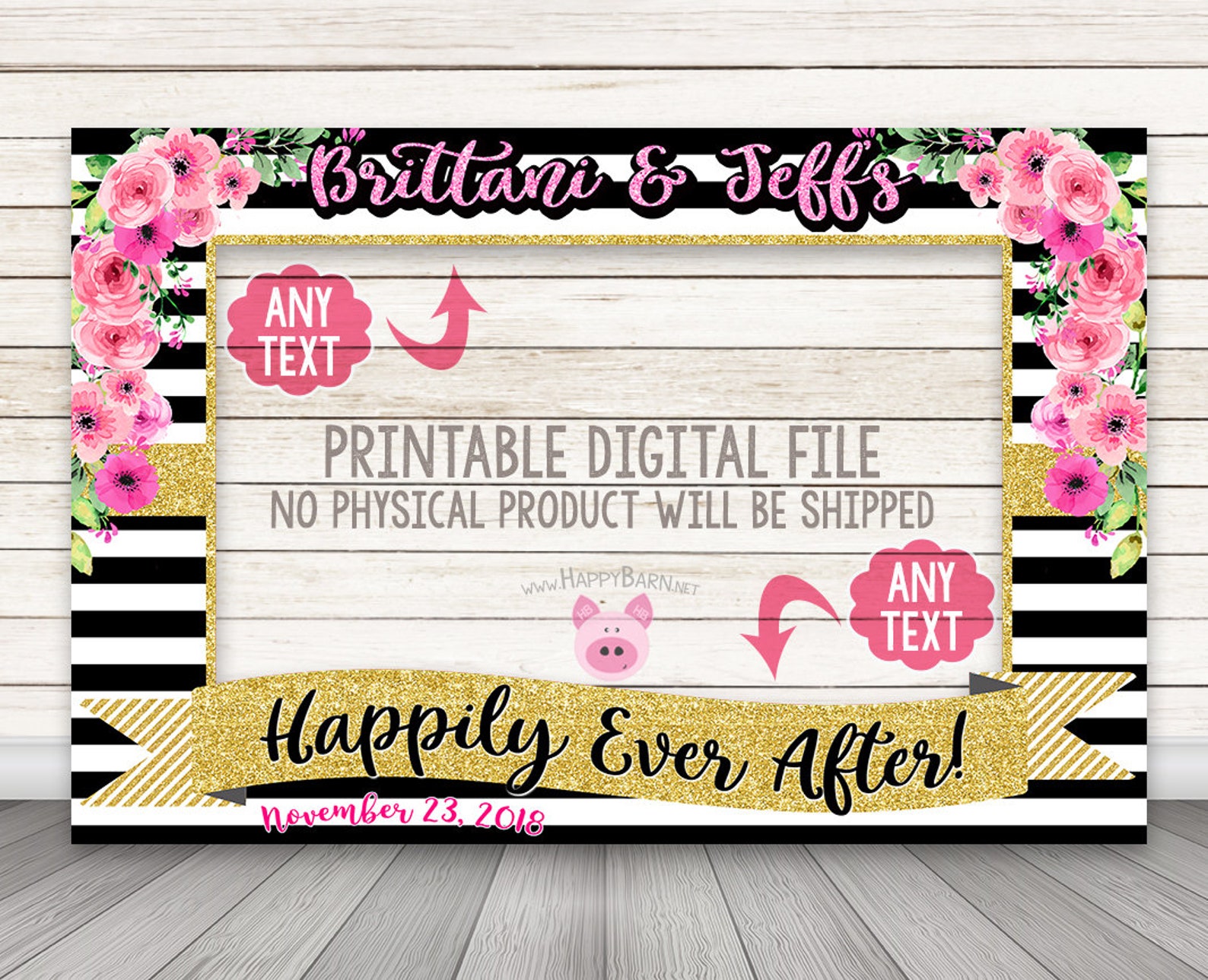 Floral Photo Booth Frame Bridal Shower Photo Booth Wedding Etsy