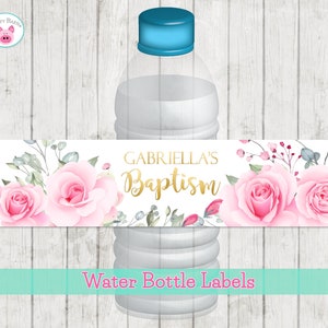 Druckbare Blumen Wasserflasche Etiketten, Blume Wasserflasche Etiketten