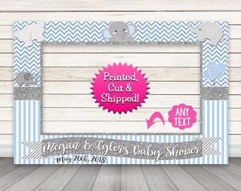 Elephant Baby Shower Photo Booth Frame - PRINTED & SHIPPED or DIGITAL - Elephant Photo Booth Props