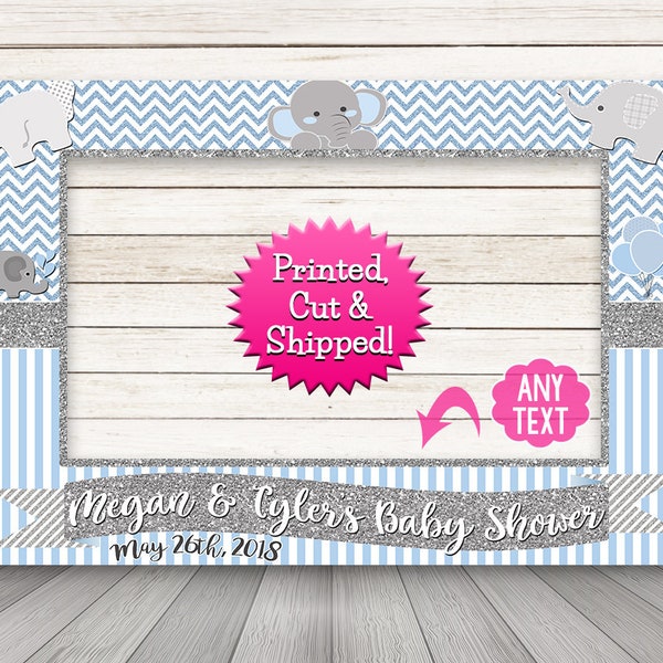 Elephant Baby Shower Photo Booth Frame - PRINTED & SHIPPED or DIGITAL - Elephant Photo Booth Props