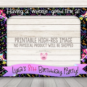 PRINTABLE Roller Skate Photo Booth Frame, Rollerskate Birthday Photobooth Frame, Rollerskating Party Photo Booth, Skating Neon Glow Party