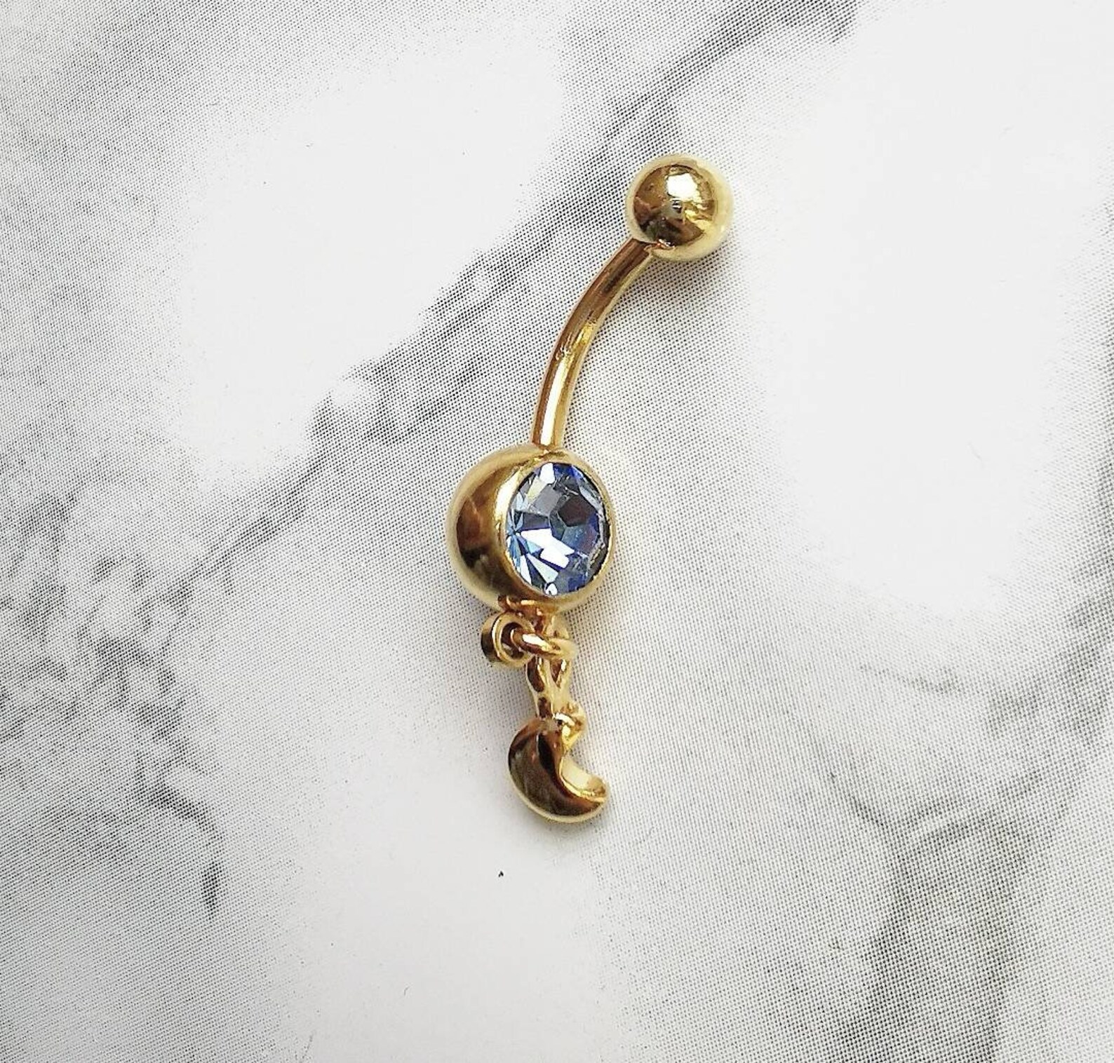 Gold Crescent Belly Button Piercing blauerstein Etsy UK