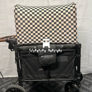 Made to order-Checkered  Canopy, Seat Covers, for your Wonderfold Wagon, Rainbow Baby Wagon, Joymor Wagon