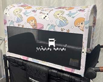 Hecho a pedido: toldo Ice Princesses, fundas de asiento para su vagón Wonderfold, vagón Rainbow Baby y vagón Joymor