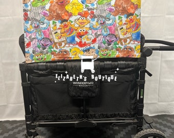 Made to order-  Elmo and friends Canopy, Seat Covers, for your Wonderfold Wagon, Rainbow Baby Wagon, Joymor Wagon, Vomeast Wagon