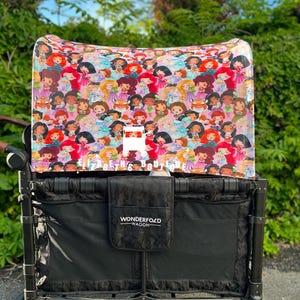 Made to order- Magical Princess Canopy, Seat Covers, for your Wonderfold Wagon, Rainbow Baby Wagon, Joymor Wagon