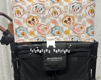 Made to order-  Magical Mouse Canopy, Seat Covers, for your Wonderfold Wagon, Rainbow Baby Wagon, Joymor Wagon, Vomeast Wagon, Vevor Wagon