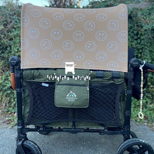 Made to order- Smiley Canopy, Seat Covers, for your Wonderfold Wagon, Rainbow Baby Wagon, Joymor Wagon