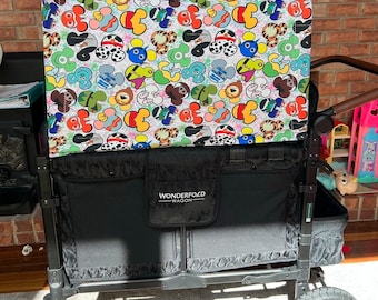 Made to order- Magic Kingdom Heads  Wagon Canopy, Waterproof Seat Covers, Wonderfold Wagon, Rainbow Baby, Joymor UV 50,