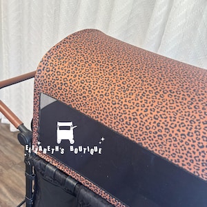 Made to order- Brown Leopard Canopy, Seat Covers, for your Wonderfold Wagon, Rainbow Baby Wagon, Joymor Wagon