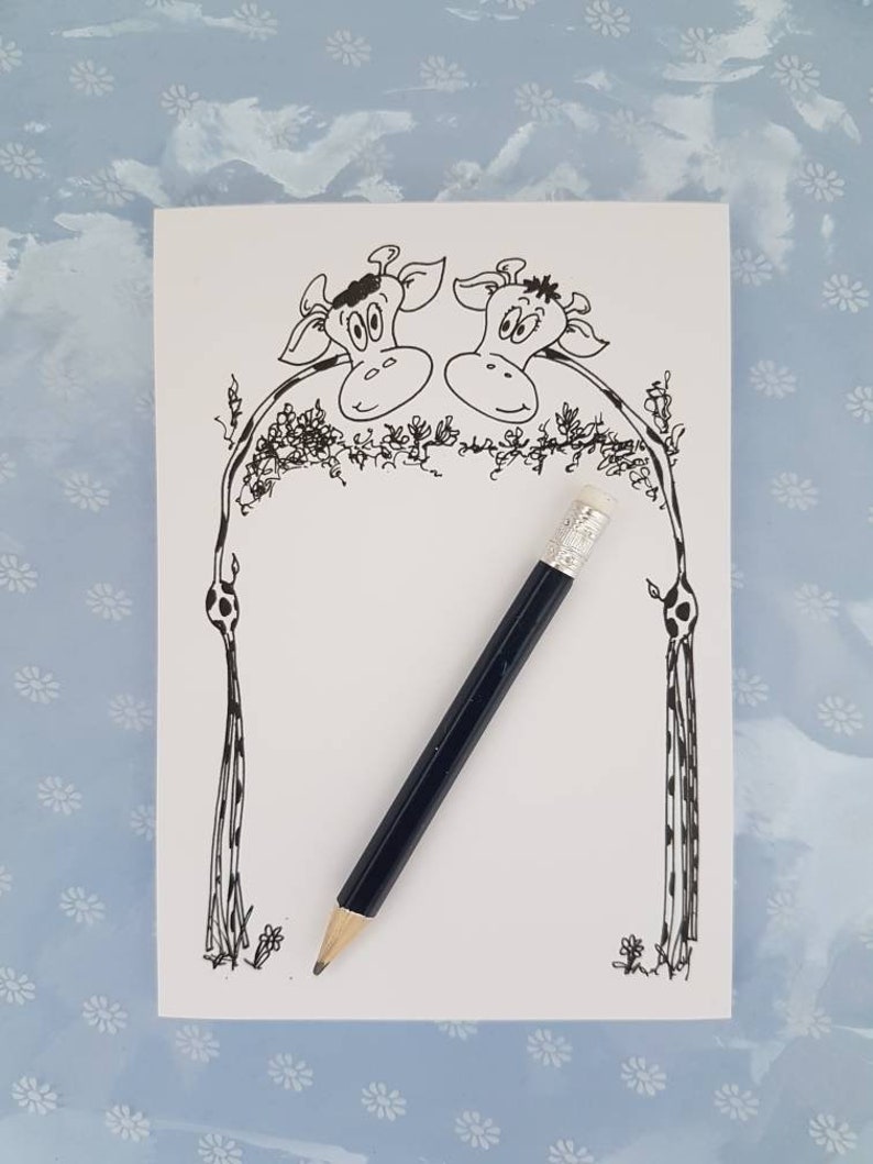 giraffes Two giraffes on an a6 notepad giraffe notepad love giraffes