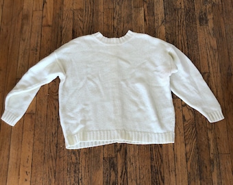 Vintage cream colored boxy white sweater