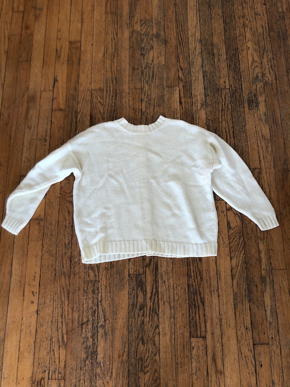 Vintage cream colored boxy white sweater